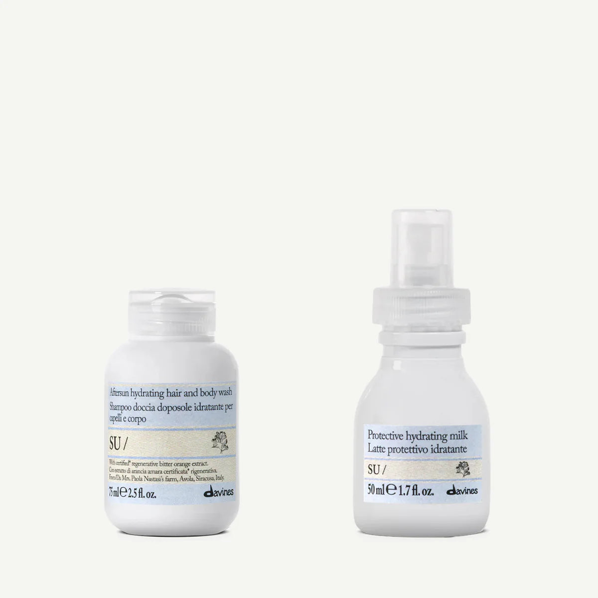 Zestaw Travel Davines SU Hair & Body Wash 75 ml + SU Hair Milk 50 ml