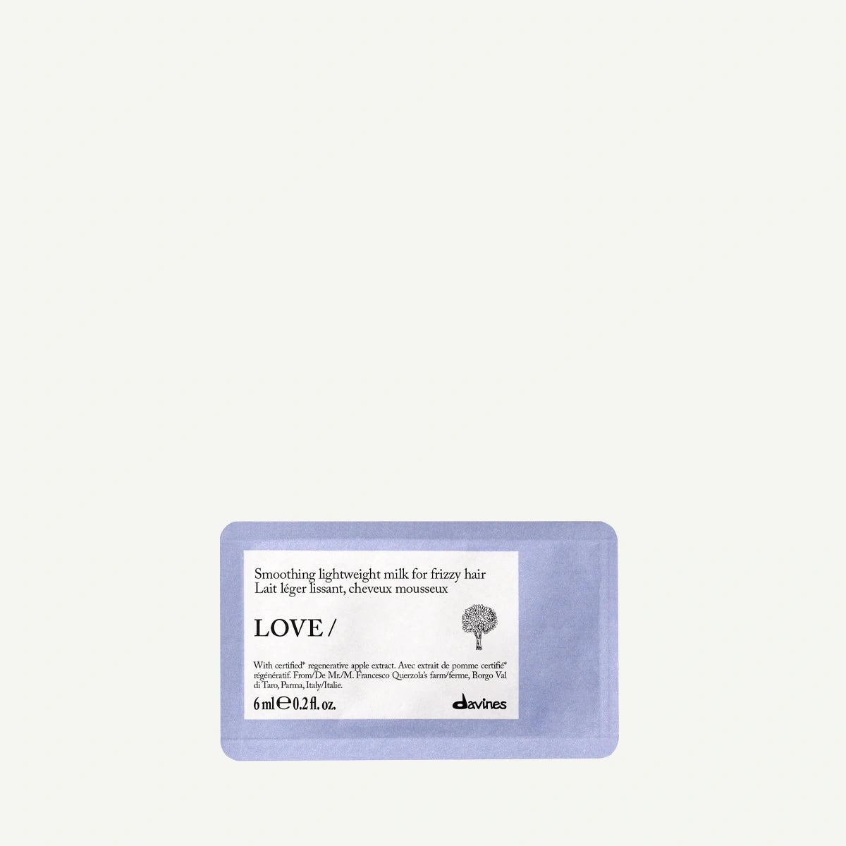Davines LOVE Smoothing Milk 6 ml – wygładzenie, ochrona termiczna i kontrola puszenia włosów