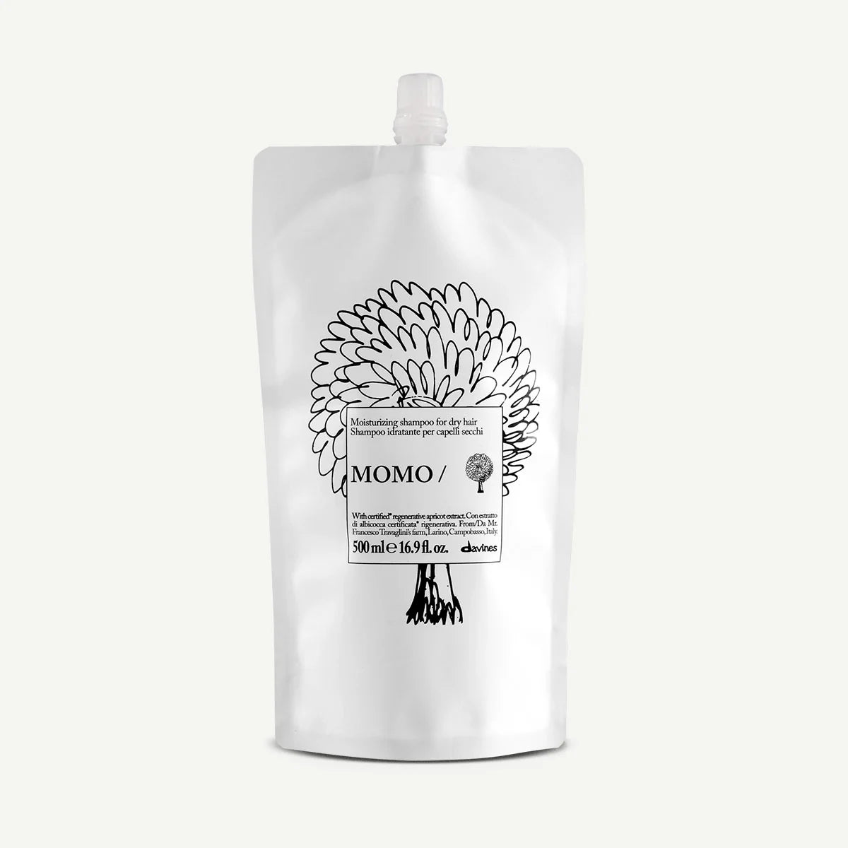 Davines MOMO Shampoo Refill 500 ml – szampon nawilżający do włosów suchych