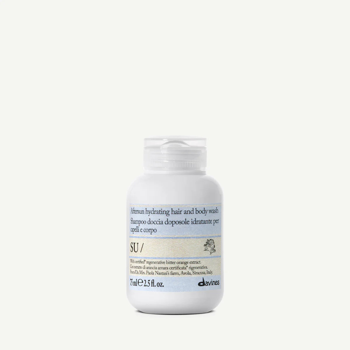 Davines SU Hair & Body Wash 75 ml – Nawilżający żel po opalaniu do włosów i ciała