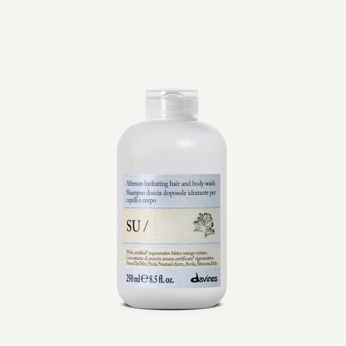 Davines SU Hair & Body Wash 250 ml – Nawilżający żel po opalaniu do włosów i ciała