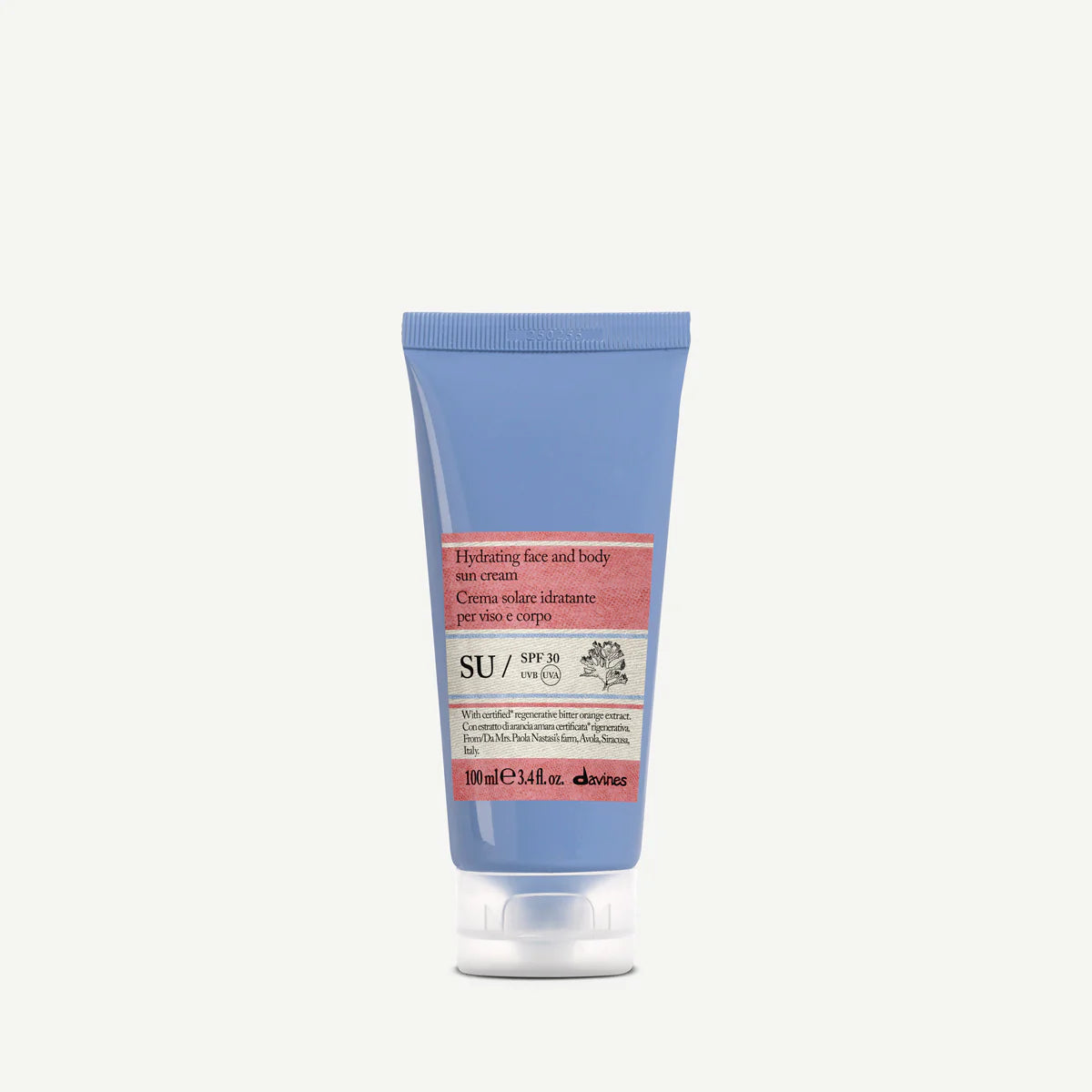 Davines SU Protective Cream SPF 30 100 ml – Nawilżający krem przeciwsłoneczny do twarzy i ciała SPF 30