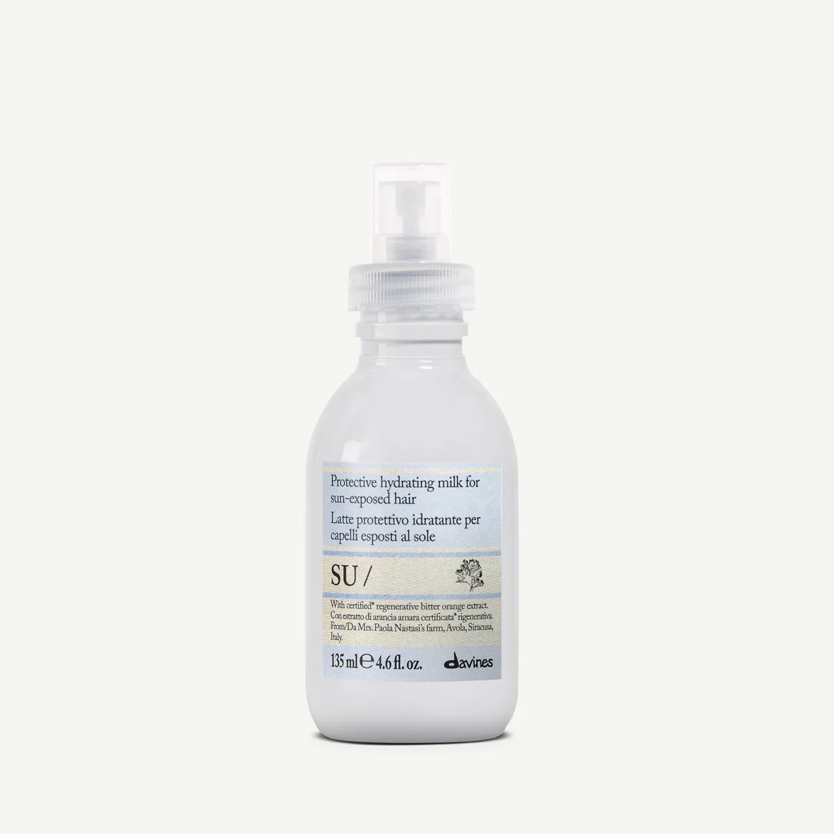 Davines SU Hair Milk 135 ml – Ochronne mleczko bez spłukiwania z filtrem UV do włosów