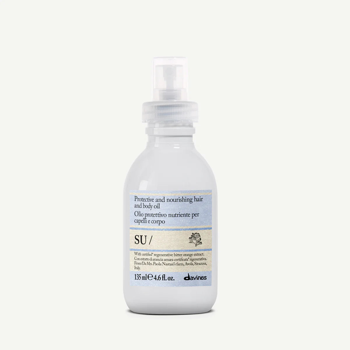 Davines SU Hair & Body Oil 135 ml – Ochronno-odżywczy olejek do włosów i ciała po opalaniu