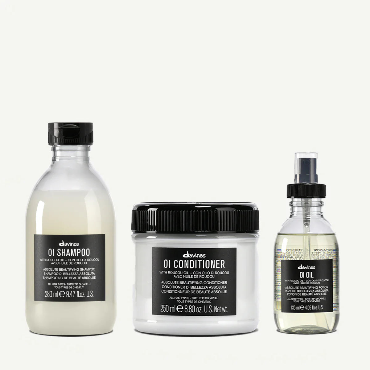 Zestaw Davines OI Shampoo 280 ml + OI Conditioner 250 ml + OI Oil 135 ml