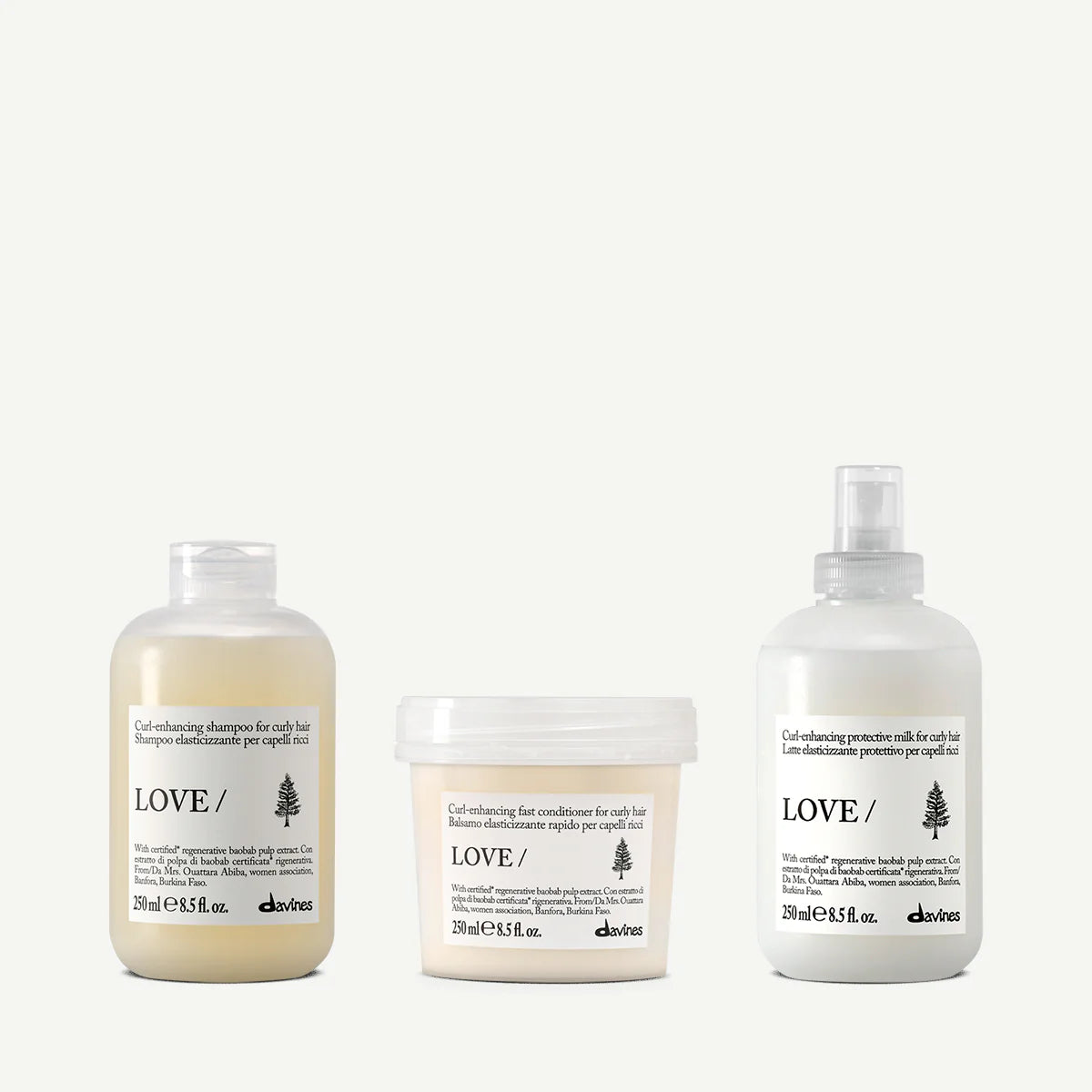 Davines LOVE CURL Shampoo 250 ml + LOVE CURL Conditioner 250 ml + LOVE CURL Hair Milk Enhancer 250 ml