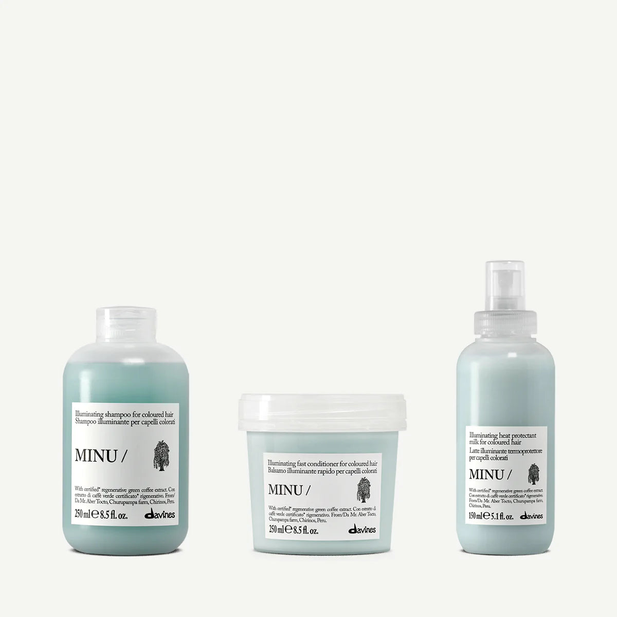 Davines MINU Shampoo 250 ml + MINU Conditioner 250 ml + MINU Milk Color Glow 150 ml