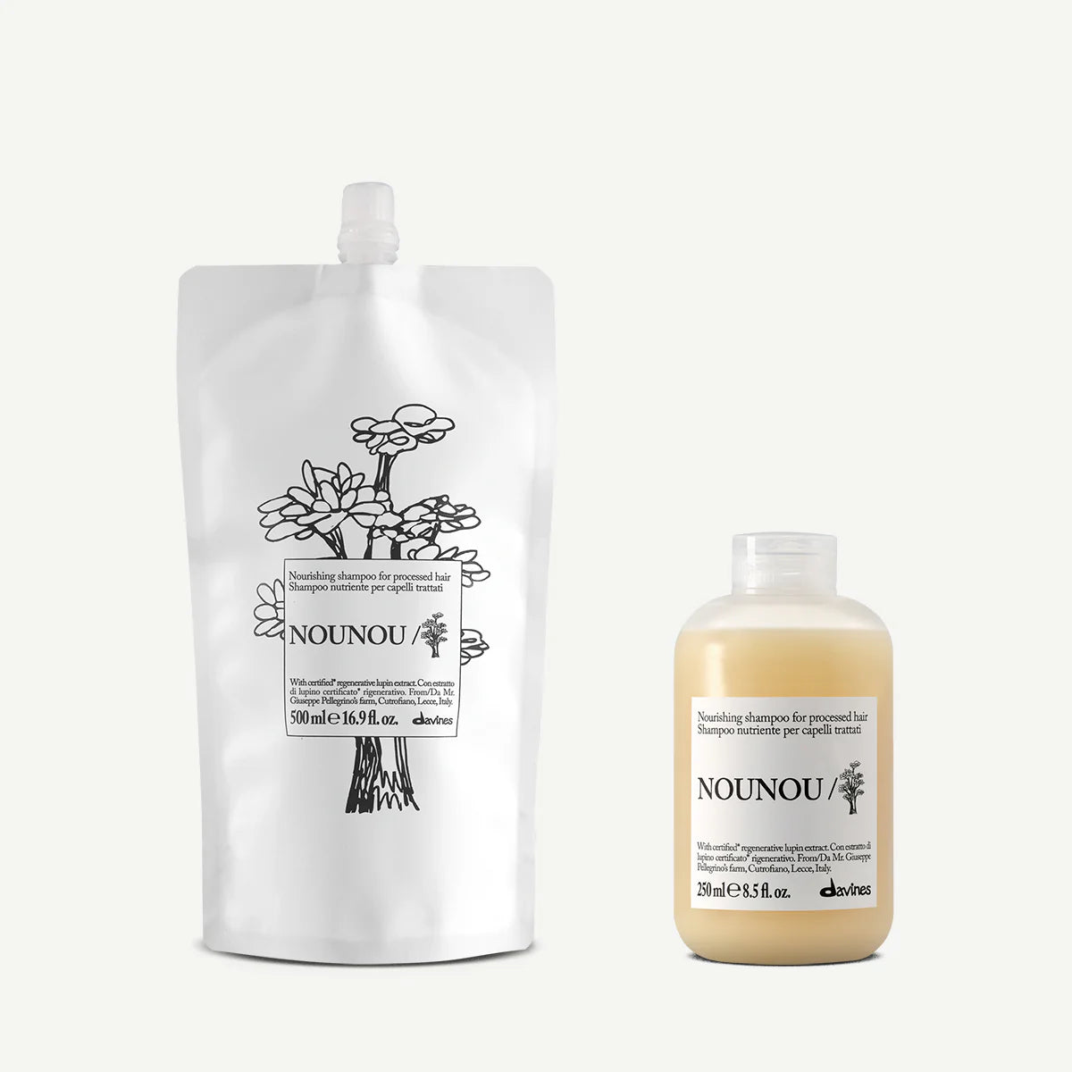 Zestaw Davines New Essential Haircare NOUNOU Szampon 250 ml + NOUNOU Shampoo Refill 500 ml