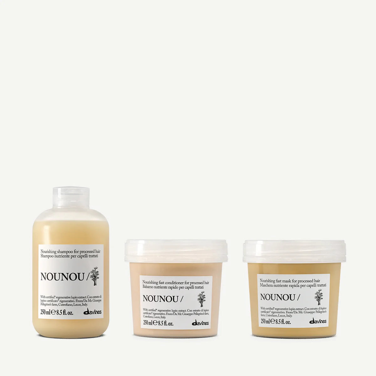 Davines NOUNOU Shampoo 250 ml + NOUNOU Conditioner 250 ml + NOUNOU Hair Mask 250 ml