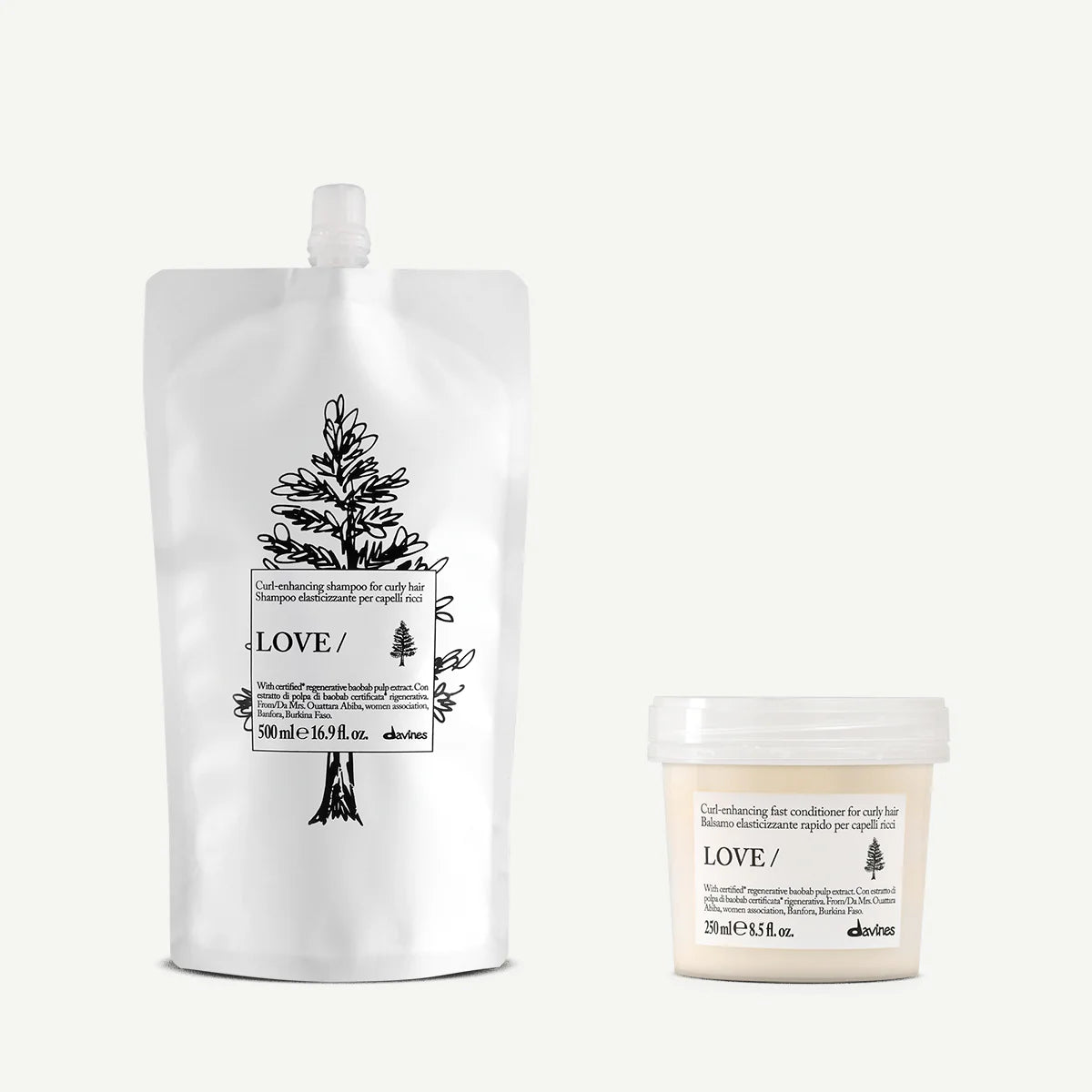 Zestaw Davines New Essential Haircare LOVE CURL Conditioner 250 ml + LOVE CURL Shampoo Refill 500 ml
