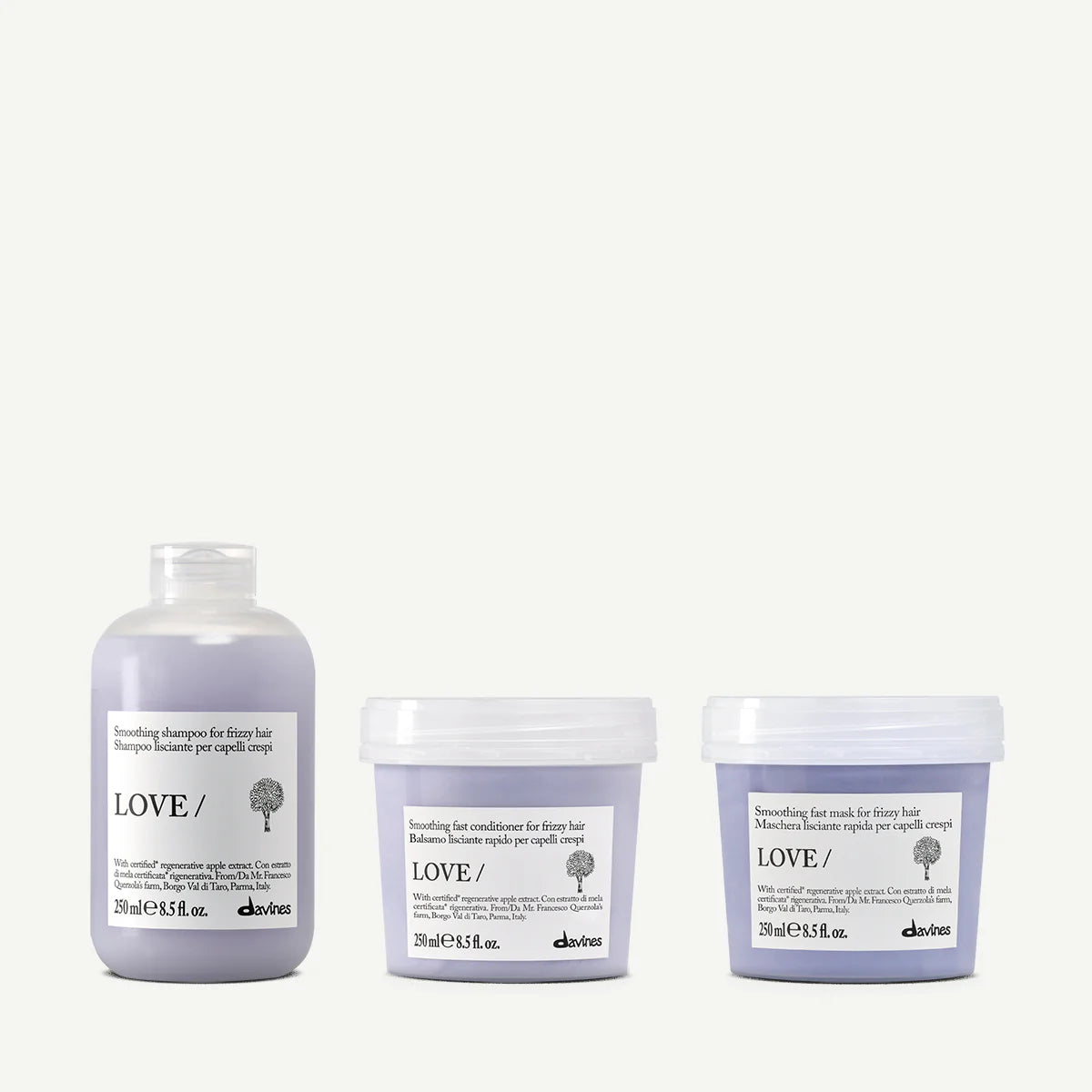 Davines LOVE Smoothing Shampoo 250 ml + LOVE Smoothing Conditioner 250 ml + LOVE Smoothing Mask 250 ml