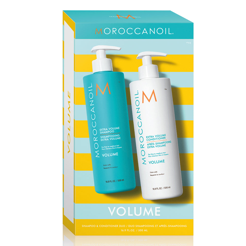 Moroccanoil Volume Duo zestaw zwiększający objętość włosów cienkich | szampon 500ml, odżywka 500ml
