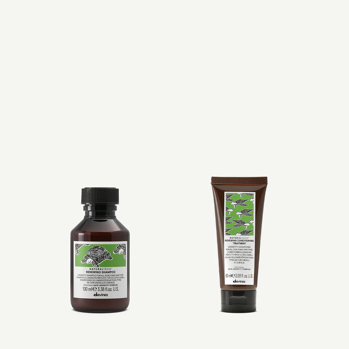 Zestaw Travel Davines Naturaltech Renewing Shampoo 100 ml + Renewing Conditioning Treatment 60 ml