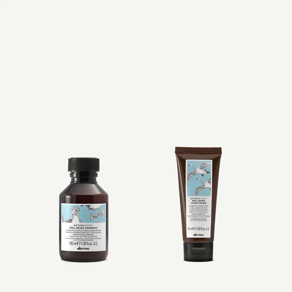Zestaw Travel Davines Naturaltech Well-being Shampoo 100 ml + Well-being Conditioner 60 ml